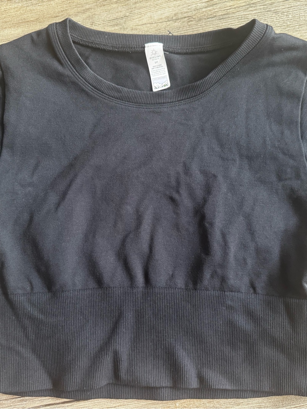 Aerie Offline Black Crop Top